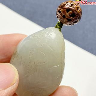 和田籽料白玉吊坠挂件