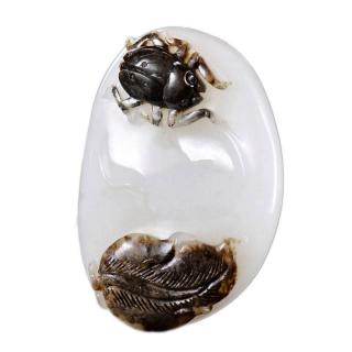 和田玉羊脂玉黑皮挂件 密度好54克